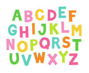 Cute colorful hand drawing alphabet.