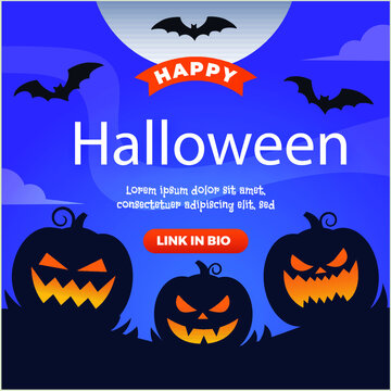 Halloween Instagram Post Flat Design