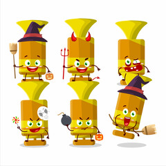 Halloween expression emoticons with cartoon character of orange spray trumpet