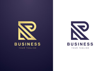 Initial Letter R Logo For Business or Media Company.