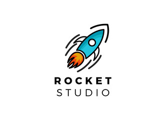 Rocket logo vector icon template. Space logo Designs template