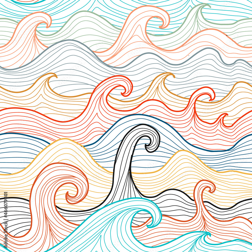 Poster abstract sea background. seamless pattern for your design
