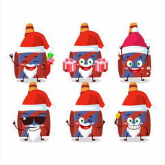 Santa Claus emoticons with red party blower cartoon character