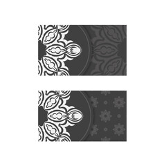 Black business card with Greek white pattern for your personality.