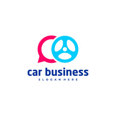 Car chat logo vector template, Creative car logo design concepts
