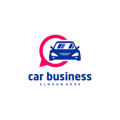 Car chat logo vector template, Creative car logo design concepts