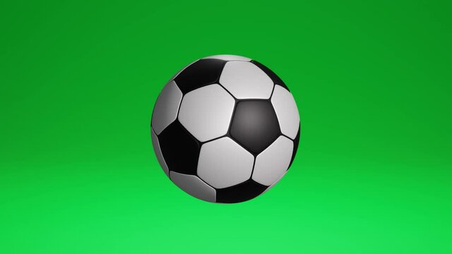 3D animation soccer ball rotating on an isolated green screen background for your advertising or social media posts