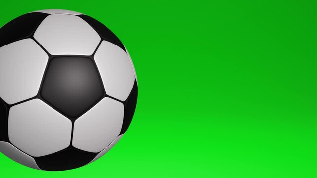 3D animation soccer ball rotating on an isolated green screen background for your advertising or social media posts