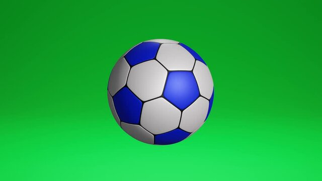 3D animation soccer ball rotating on an isolated green screen background for your advertising or social media posts