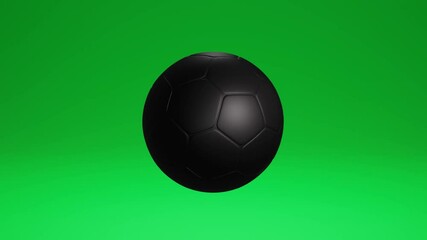 3D animation black soccer ball rotating on an isolated green screen background for your advertising or social media posts - Powered by Adobe