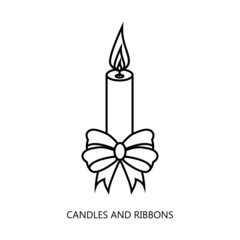 Candles and Ribbon icon. Trendy flat vector Candle and Ribbon icon on white background, vector illustration can be use for web and mobile