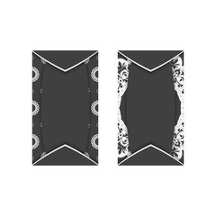 Business card in black with abstract white pattern for your brand.