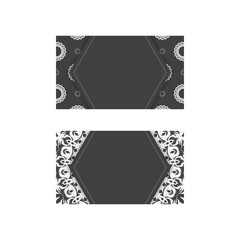 Black business card with luxurious white pattern for your business.