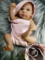  Lifelike ethnic reborn baby, toy