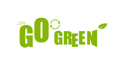GO GREEN symbol and banner, illustration vector
