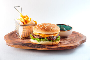 burger, hamburger on a white background