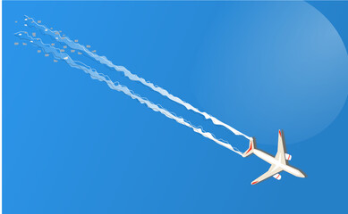 Avion et sa train&eacute;e de condensation