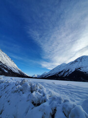 snow covered mountains