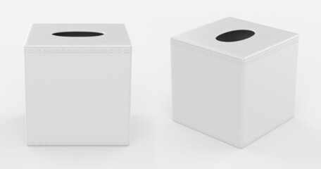 Luxury Hotel  Home Genuine or PU Leather Hard Tissue Paper Dispenser Box. 3d illustration