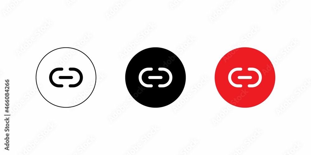 Aufkleber link, chain button icon vector in flat style