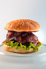 burger, hamburger on a white background
