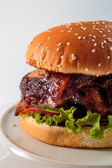 burger, hamburger on a white background
