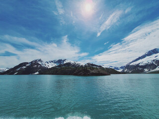 lake and mountains