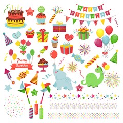Bright colorful clipart for Birthday
Children's party clipart