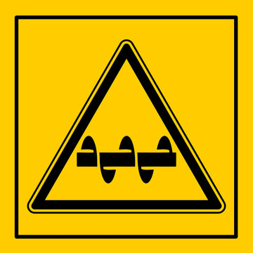 mssn22 MachineSafetySignNew mssn - german - Maschine / Aufkleber Warnzeichen: Gefahr / F&ouml;rderschnecke - Schneckenf&ouml;rderer . exposed screw and moving parts can cause severe injury - safety . g10812
