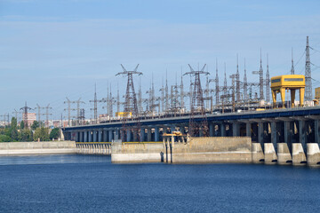 Sunny September day at the Volzhskaya HPP. Volgograd, Russia