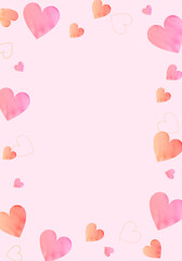 水彩のハート模様のバレンタインのベクターイラスト背景