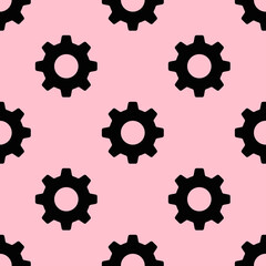 Seamless patterned images of the gear wheel. gear on a pink background. 3d image. 3d rendering