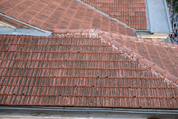 Fototapeta premium tile roof background, top view