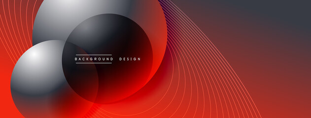 Gradient circles with shadows. Vector techno abstract background. Modern overlapping forms wallpaper background, design template
