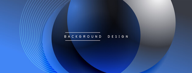 Gradient circles with shadows. Vector techno abstract background. Modern overlapping forms wallpaper background, design template