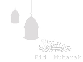 Glow arabic lamp greeting template background Eid Mubarak - Translation of text : Eid Mubarak - Blessed festival