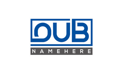 OUB Letters Logo With Rectangle Logo Vector