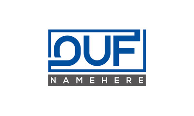 OUF Letters Logo With Rectangle Logo Vector