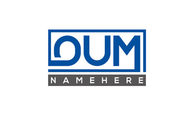 OUM Letters Logo With Rectangle Logo Vector