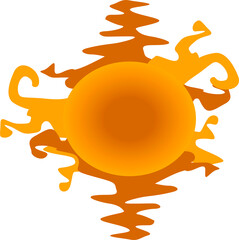 beautiful sun with lots of rays,vector drawing, isolate on a white background