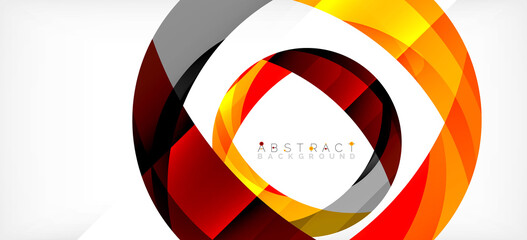 Obraz premium Color circle shapes, minimal geometric background. Trendy dynamic composition. Vector Illustration For Wallpaper, Banner, Background, Landing Page