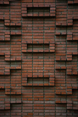 Red brick wall. Stone background.