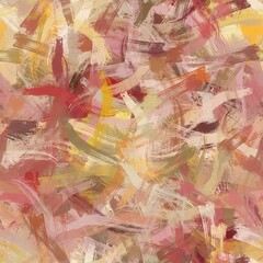 Seamless random faux digital paint stroke pattern print. High quality illustration. Procedural painting with realistic brush strokes in bright trendy colors. Abstract art for surface design and print.