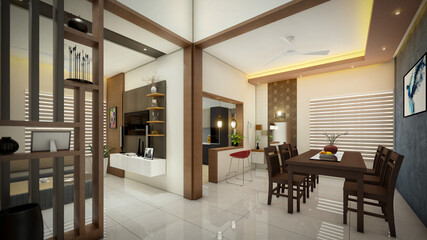 3d illustration of a newly built luxury home