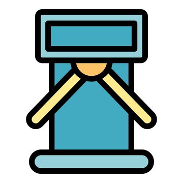 recommend clip art: Control turnstile icon. Outline control turnstile vector icon color flat isolated