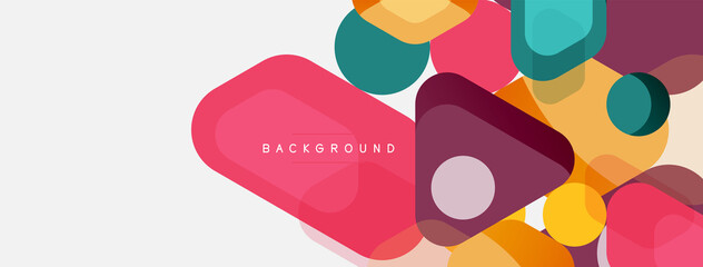 Abstract round geometric shapes and circles background. Trendy techno business template for wallpaper, banner, background or landing