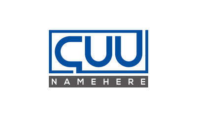 CUU Letters Logo With Rectangle Logo Vector