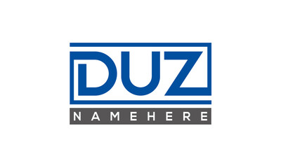 DUZ Letters Logo With Rectangle Logo Vector