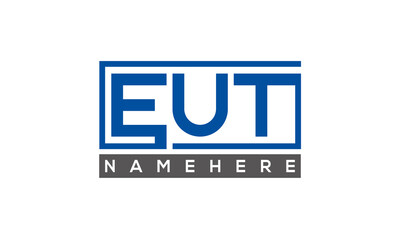 EUT Letters Logo With Rectangle Logo Vector