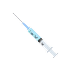 Medical disposable syringe. Isolated on white background. Vector illustration.